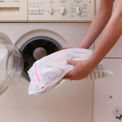 Zipped Laundry Washing Machine Mesh Net Bra Socks Lingerie Underwear Wash Bag • £3.28