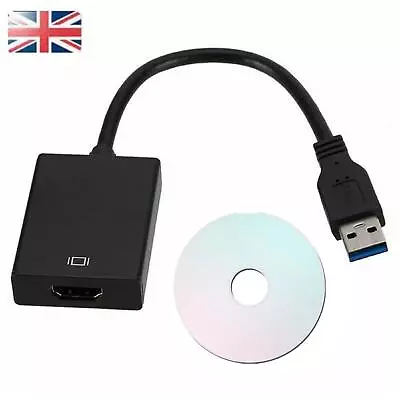 HD 1080P USB 3.0 To HDMI Video Cable Adapter For PC Laptop HDTV LCD TV Converter • £15.42