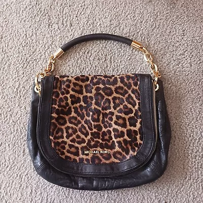 Michael Kors Leather And Leopard Print Calf Hai Satchel • $85