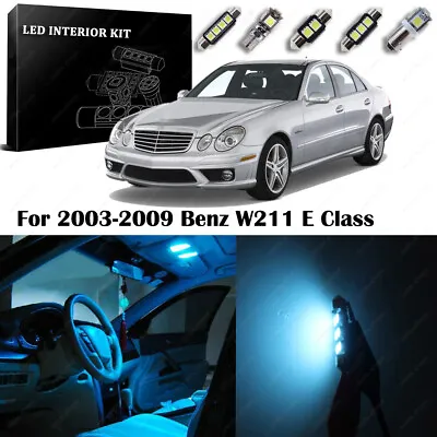15×ICE Blue Interior LED Light Kit Canbus For Mercedes Benz W211 E Class 03-09 • $12.93