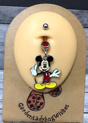 Cute Mickey Mouse Full Body Enamel Dangle Belly Button Naval Ring Body Jewelry • $8.79