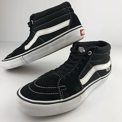 VANS Sk8 Hi Pro Suede Black Sneakers Skate Shoes US 8 Mens Skateboarding Mid Top • $48.95