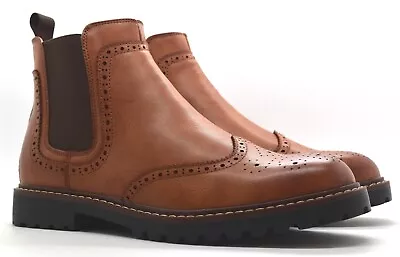 Mens Boots Rider Biker Army Brogue Chelsea Combat Ankle Casual Formal Shoe Size • £24.95