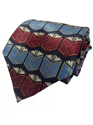 JOSH BACH Silk Men's Tie Library Books 58  Multicolor Patriotic Teacher • $9.48