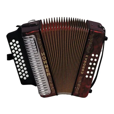 Hohner 3500FR Corona II Diatonic Accordion FBbEB Pearl Red • $1249