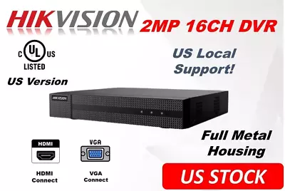 Hikvision 16 Channel DVR H.265 2MP 1080P HDMI VGA  English Version No Hard Drive • $139.99