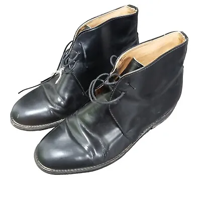 British Army Officer Black Leather George Boots Mess Dress - UK Size 7 [JN28] • £19.95