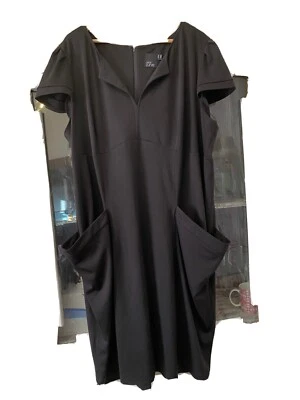 $19.99 • Buy ASOS Curve Plus Size Black Stretch Tunic Knee Length Fitted Dress Pocket 24