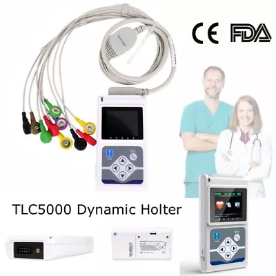 FDA CE Dynamic Holter 12 Channel 24 Hours ECG Analyzer Recorder PC Software • £445