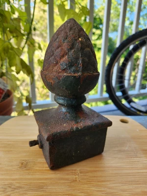 $40 • Buy Vintage Antique Large Cast Iron  Acorn  Fence Post Finial