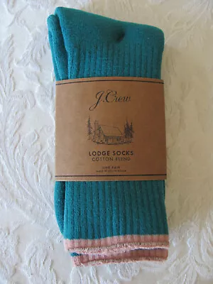 J.Crew Lodge Socks- Cotton Blend -Deep Harbor Teal -Men's One Size-NWT • $19.99