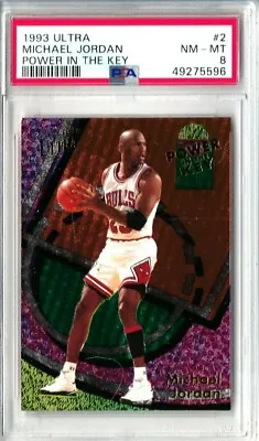 1993 1994 Fleer Ultra MICHAEL JORDAN Power In The Key #2 PSA 8 NM- MINT. Bulls • $1019