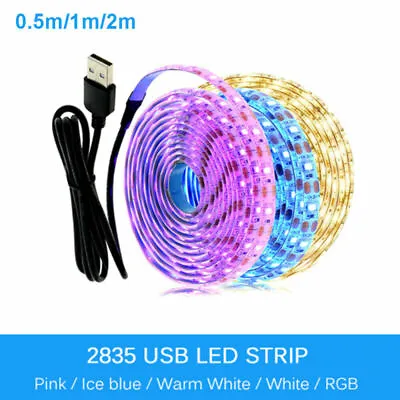 5V USB LED Strip Light 1M 2M Pink /blue / Warm White / White / RGB 2835 TV Light • $2.19