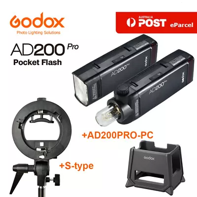 GODOX AD200pro 2.4G TTL 1/8000 HSS Speedlite Flash With AD200PRO-PC +S-type KIT • $492.15