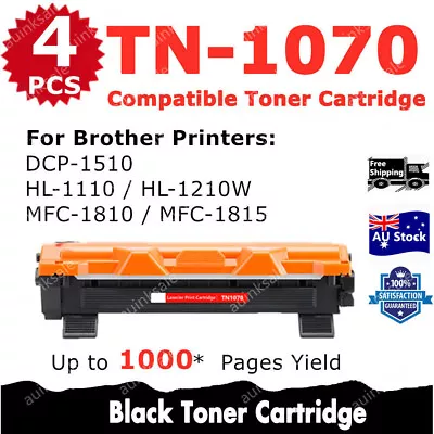 4x Non-OEM Toner TN1070 For Brother HL 1110 HL1110 MFC1810 HL1210W DCP1510 MFC • $31.40