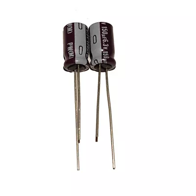 150uF 6.3V Low ESR Electrolytic Capacitors 105'C Nichicon Pack Of: 2510 Or 20 • £3.05