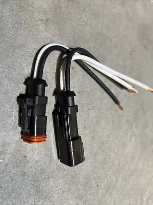 12 AWG Black Assembled Deutsch 2 Pin Waterproof Connector 6  Wire-black E008 • $9.49