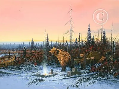 Grizzly Bears In Camp By John Paul Strain New Signed Artist Proof Studio Canvas • $325