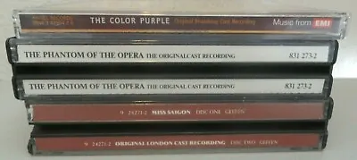 Lot Of 3 Broadway Musical CDs Miss Saigon Phantom Of The Opera The Color Purple • $6.99