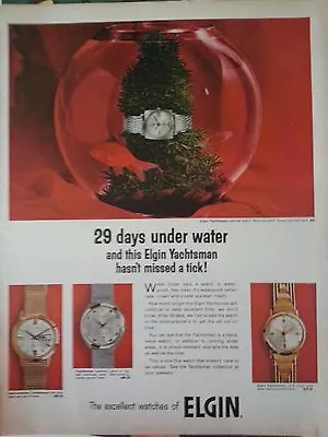 1966 Elgin Watch Goldfish Bowl Yachtsman Original Print Ad • $9.99