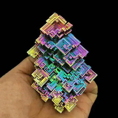 30g Natural Rainbow Aura Titanium Bismuth Specimens Stone Crystal Cluster Reiki • £4.79