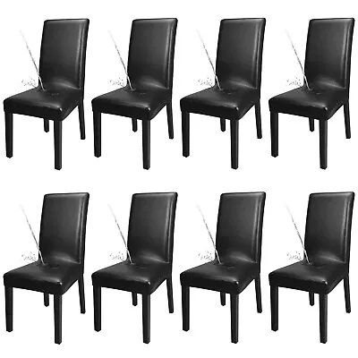Dining Chair Covers Seat Slipcover PU Leather Waterproof Durable Removable 8PCS • $77.89