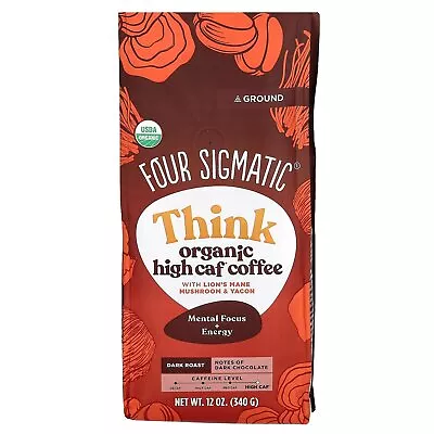 Think Organic High Caf Coffee With Lion's Mane Mushroom & Yacon Ground Dark • $21.61