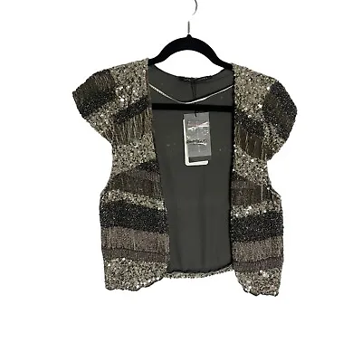 NWT Zara Sequin Beaded Festival Vest-sz Small • $49