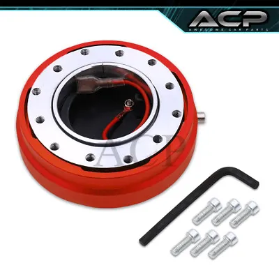 1.5  Thin Slim Version 6-Hole Steering Wheel Quick Release Red Hub Kit Adapter • $20.99