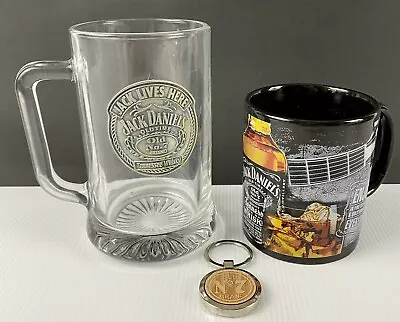 Jack Daniels Old No 7 Collection Stein Glass Coffee Cup Key Ring • $65