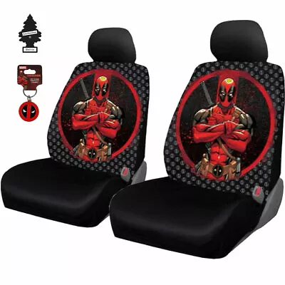 For FORD New Marvel Comic Deadpool Car Truck SUV Seat Cover Keychain And Gift  • $69.63