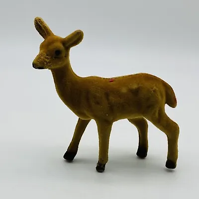 Vintage Flocked Deer Reindeer Christmas Figurine • $13.60