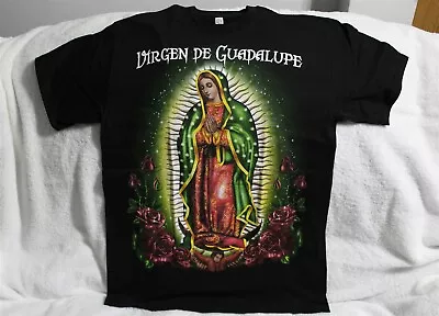 Virgen De Guadalupe Pray Flower Flowers Rose Roses Front Print T-shirt • $11.27