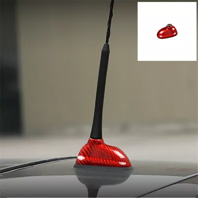 RED Carbon Fiber Car Roof Antenna Cover Case For Mini Cooper R55 R56 2007 2008 • $28.76