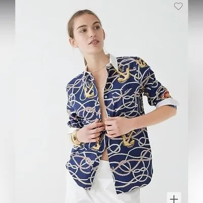 J. Crew Marie Marot X J.Crew Shirt In Ratti® Ropes Print Item BS039 SKU 327 • $178