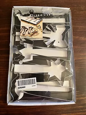 IKEA VINTERKUL Stainless Steel Cookie Cutters Crown Bow Star Mustache Set Of 5 • $5.99