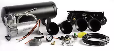 Train Horn Kit Air 12v 1.5g 3 Trumpet 150 Psi For Cars/truck Loud Viking Horns • $278.10