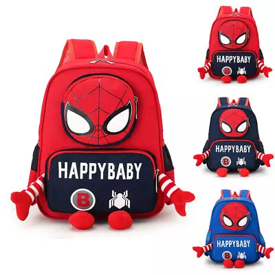 Kid's Boys Junior MARVEL SPIDERMAN Backpack School Bags Rucksack Character Cute • £17.09