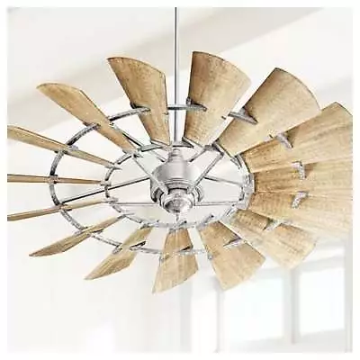 72   Quorum Windmill Ceiling Fan Galvanized Indoor Modern Farmhouse 97215-9 • $989