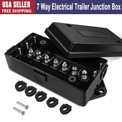7 Way Electrical Trailer Junction Box Weatherproof For Camper RV Connectors / US • $8.69