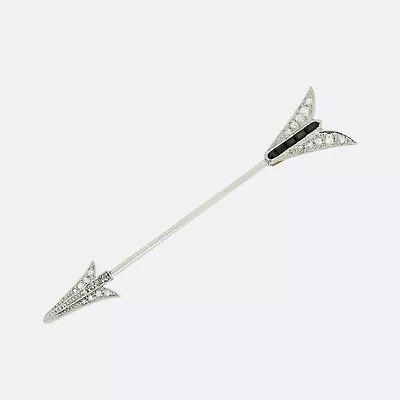 £1595 • Buy Art Deco Sapphire And Rose Cut Diamond Jabot Arrow Pin - Platinum