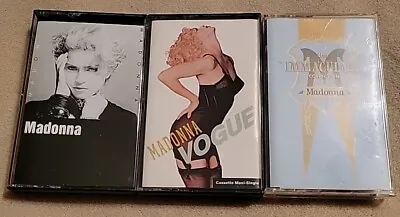 Madonna Cassette Tape LOT: Immaculate Collection Self-Titled & Vogue Single • $10.99