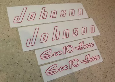 Johnson Vintage Outboard Motor 10 HP Decal Kit FREE SHIP + Free Fish Decal! • $16