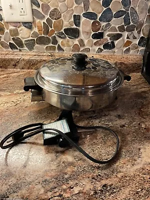 Vtg Saladmaster Oil Core 11  Electric Skillet W Vapo Lid  & Power Cord 7817 NICE • $50