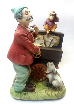 Melody In Motion Organ Grinder Porcelain Statue Figure See Video *TESTED READ* • $31.83