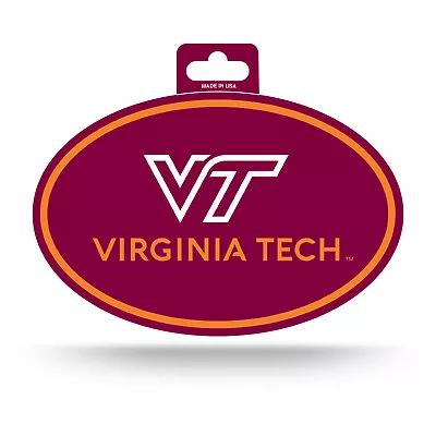 Virginia Tech Hokies Oval Decal Sticker Full Color NEW 3x5 Inches Free Ship • $8.99