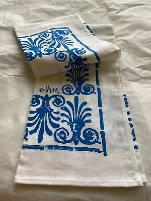 Vera Neumann Blue And White New Linen Tea Towel Signature W/ladybug • $55.99