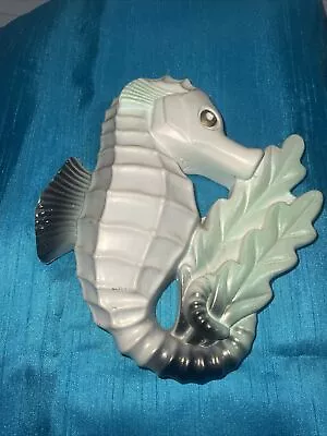 Seahorse Chalkware Wall Plaque Shades Of Green 1979 Vintage 6” Miller Studio • $18.99