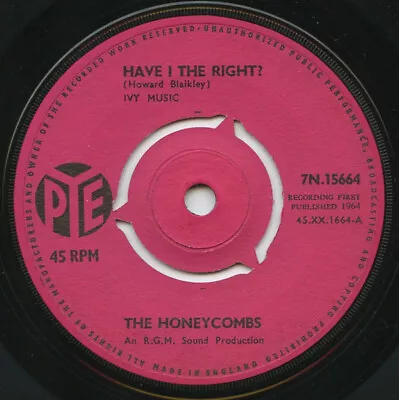 £2.99 • Buy The Honeycombs – Have I The Right? Pye Records / 1964 - 7  Vinyl
