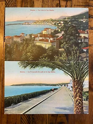 Vintage Postcards Early 1900s Golden Era Menton Cap Martin France Lot Of 2 • $4.95